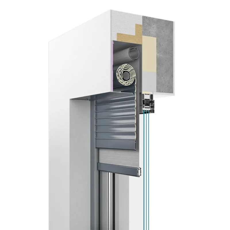 Coupe d'installation : motorisation pour volets et toiles, intégration sur mesure