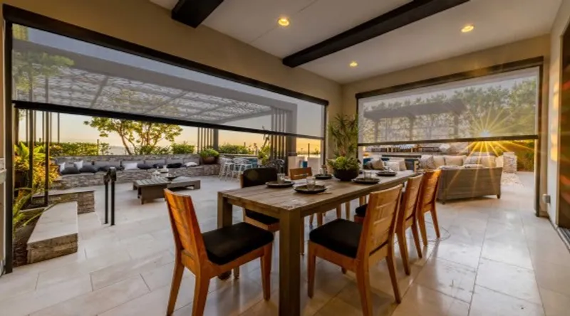 Moustiquaire sur mesure pour salle à manger extérieure, ventilation naturelle sans insectes