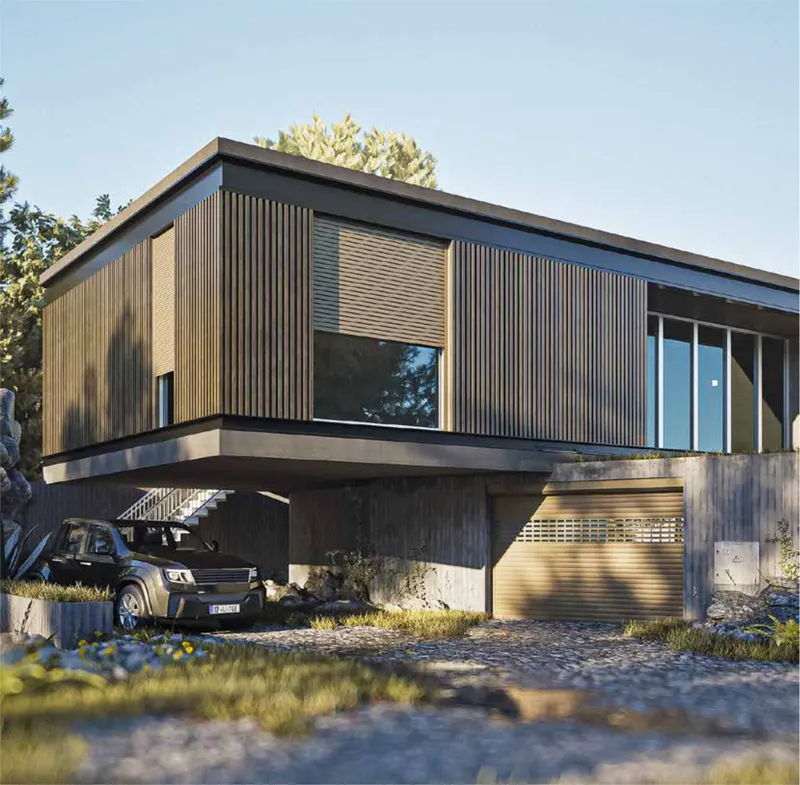 Volets roulants sur mesure au Québec sur façade moderne, sécurité et contrôle solaire