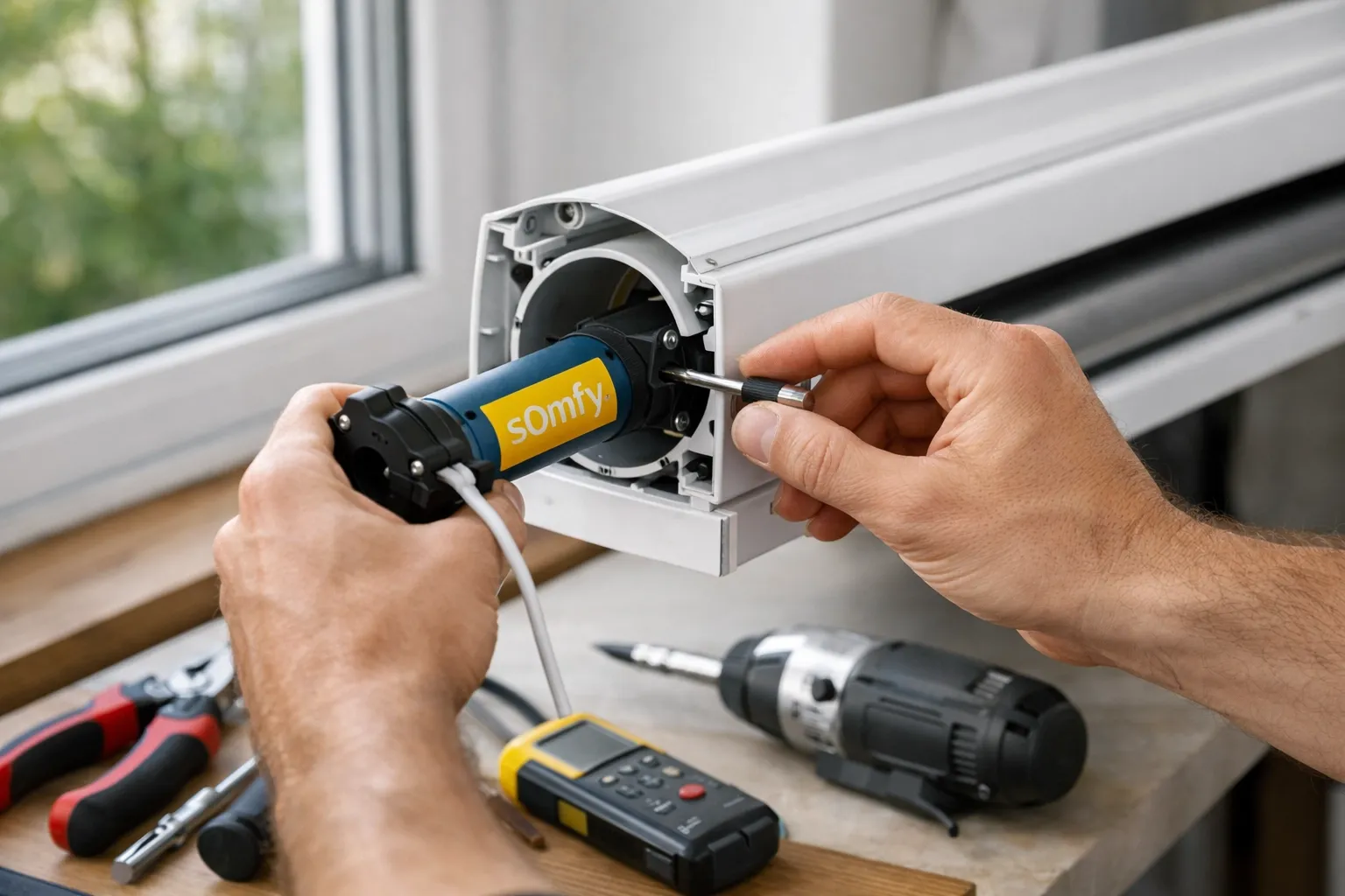 Installation professionnelle moteur Somfy par technicien certifié à Montréal